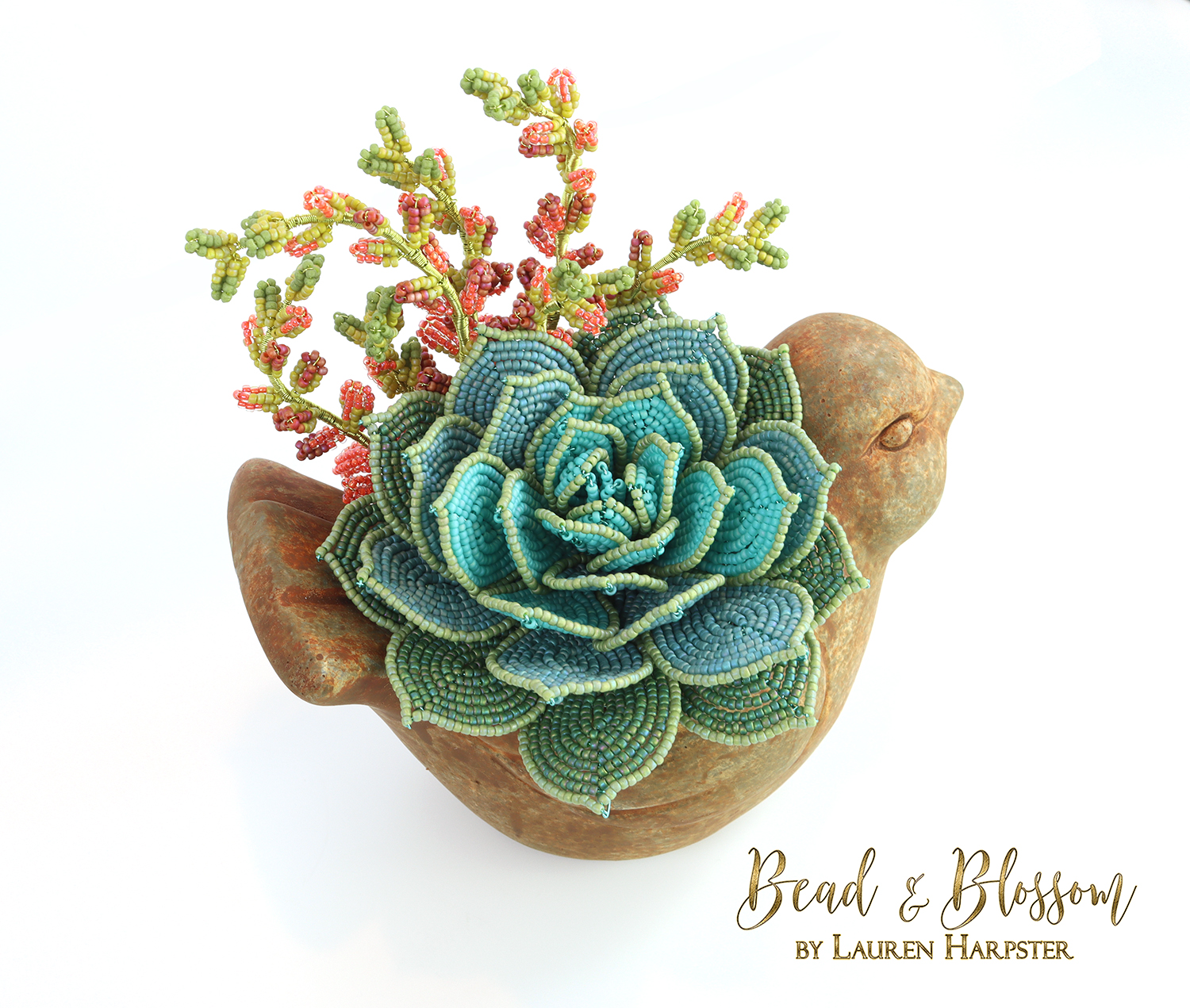 French Beaded Succulents: Echeveria and Mexican Sedum